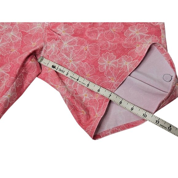 Johnnie-O Floral Swim Trunks Shorts Pink Men's Medium Lined Drawstring Pockets - Picture 12 of 13